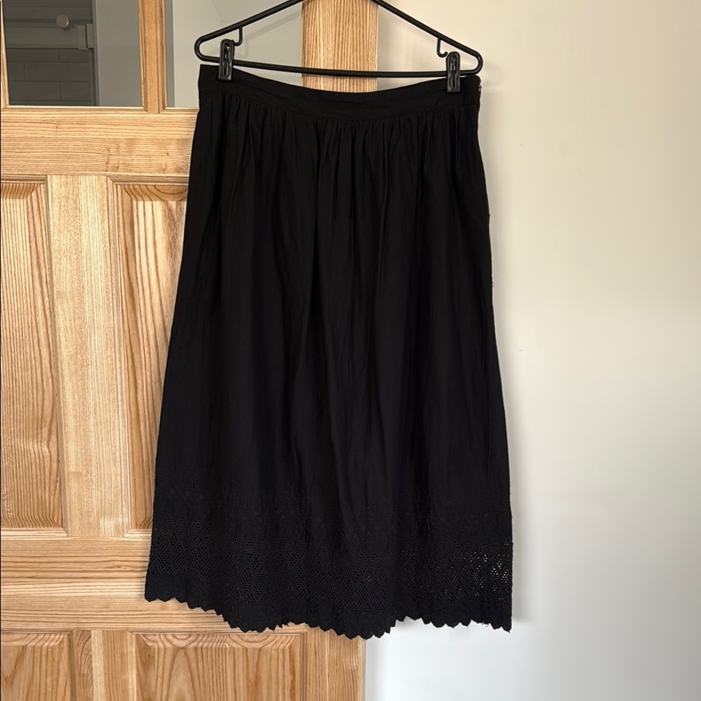 GAP Black Midi A-Line Skirt Pleated Work